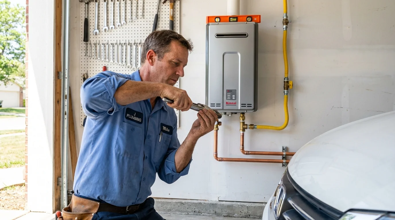 Tankless water heater installation by a Johns Plumbing LLC plumber in Santa Clara